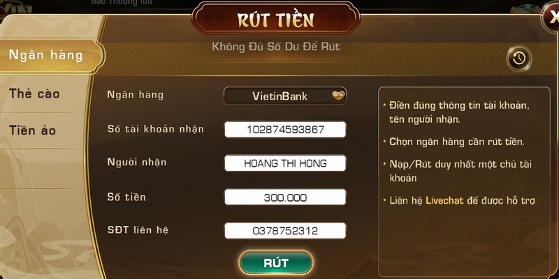 câu hỏi thường gặp khi rút tiền Iwin