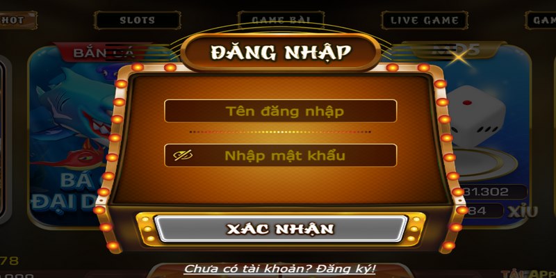 Thao tác đăng nhập Iwin