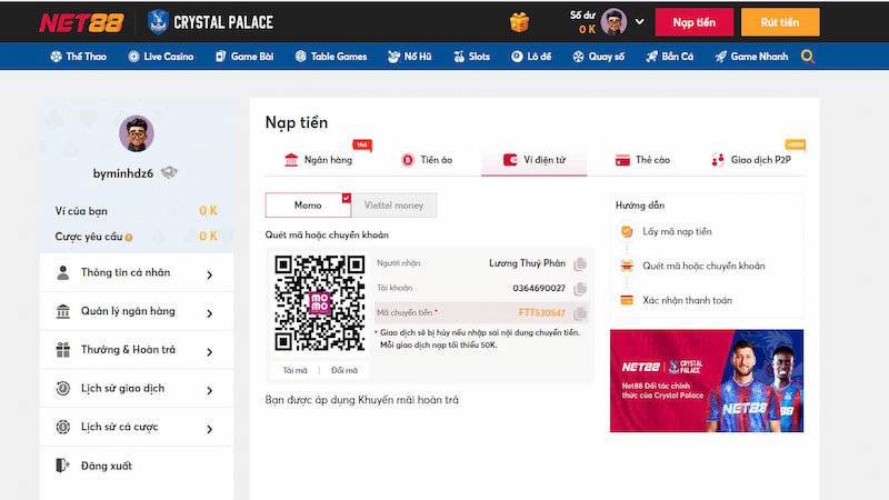Trải nghiệm lần đầu khi chơi tại Net88 từ góc nhìn người mới 4 Nạp tiền nhanh chóng và uy tín tại nhà cái Net88